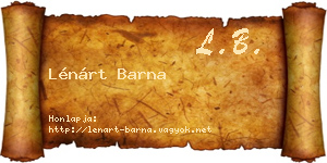 Lénárt Barna névjegykártya