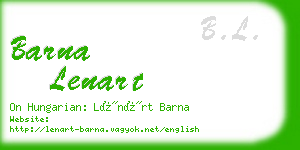 barna lenart business card